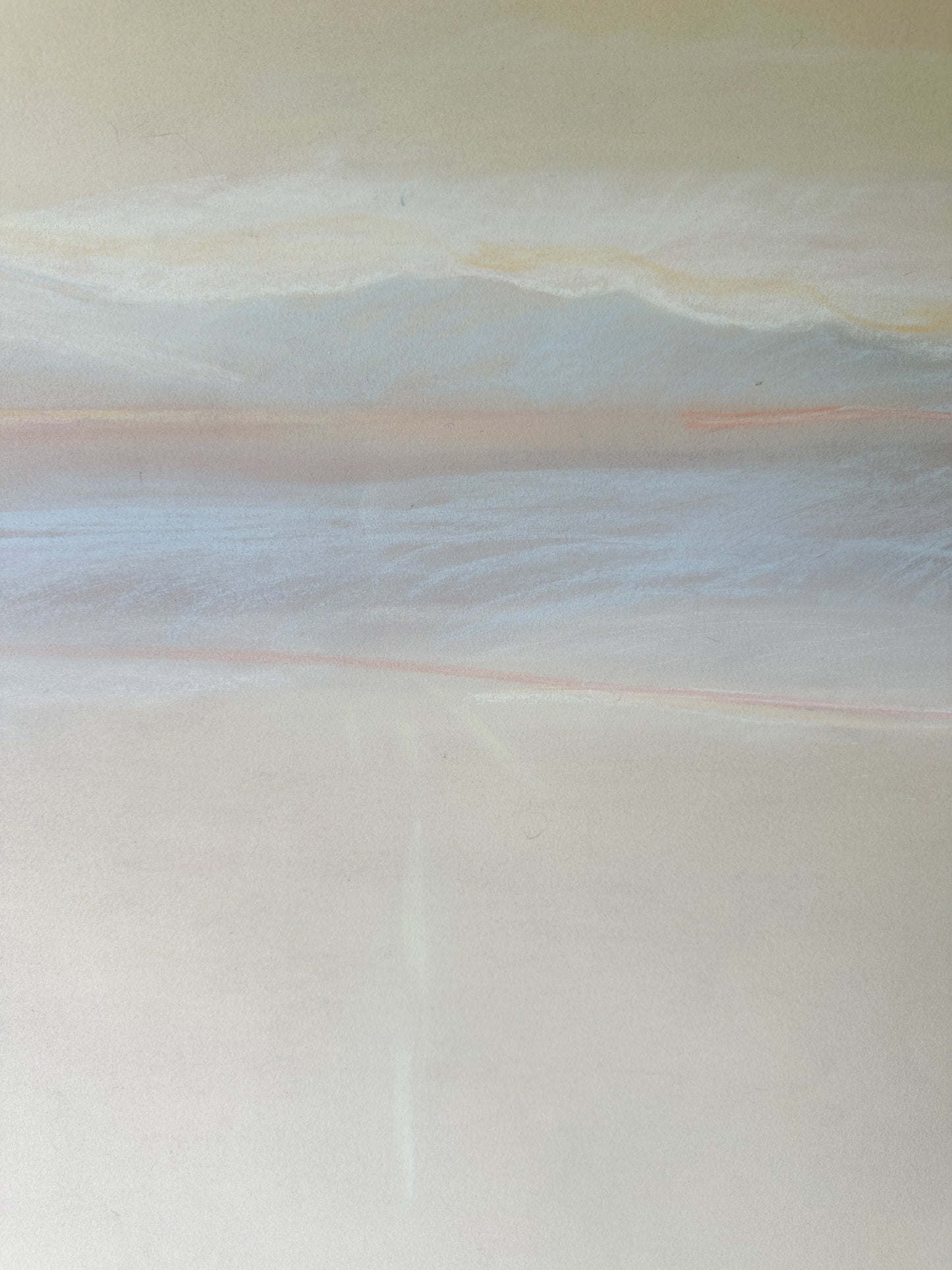 Pastel Mountain Range Horizon - Pastel by Jane Matteson (41”W x 29.5”H)