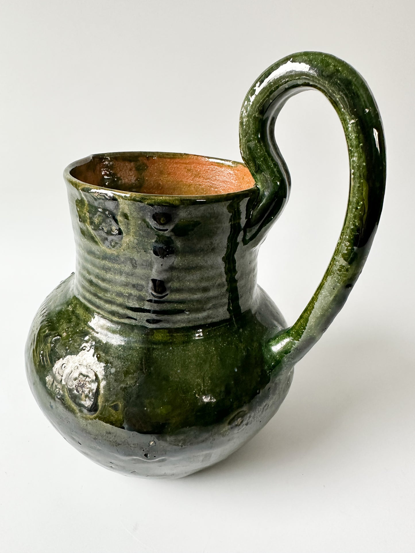 Green Terracotta Pottery Pitcher Jug