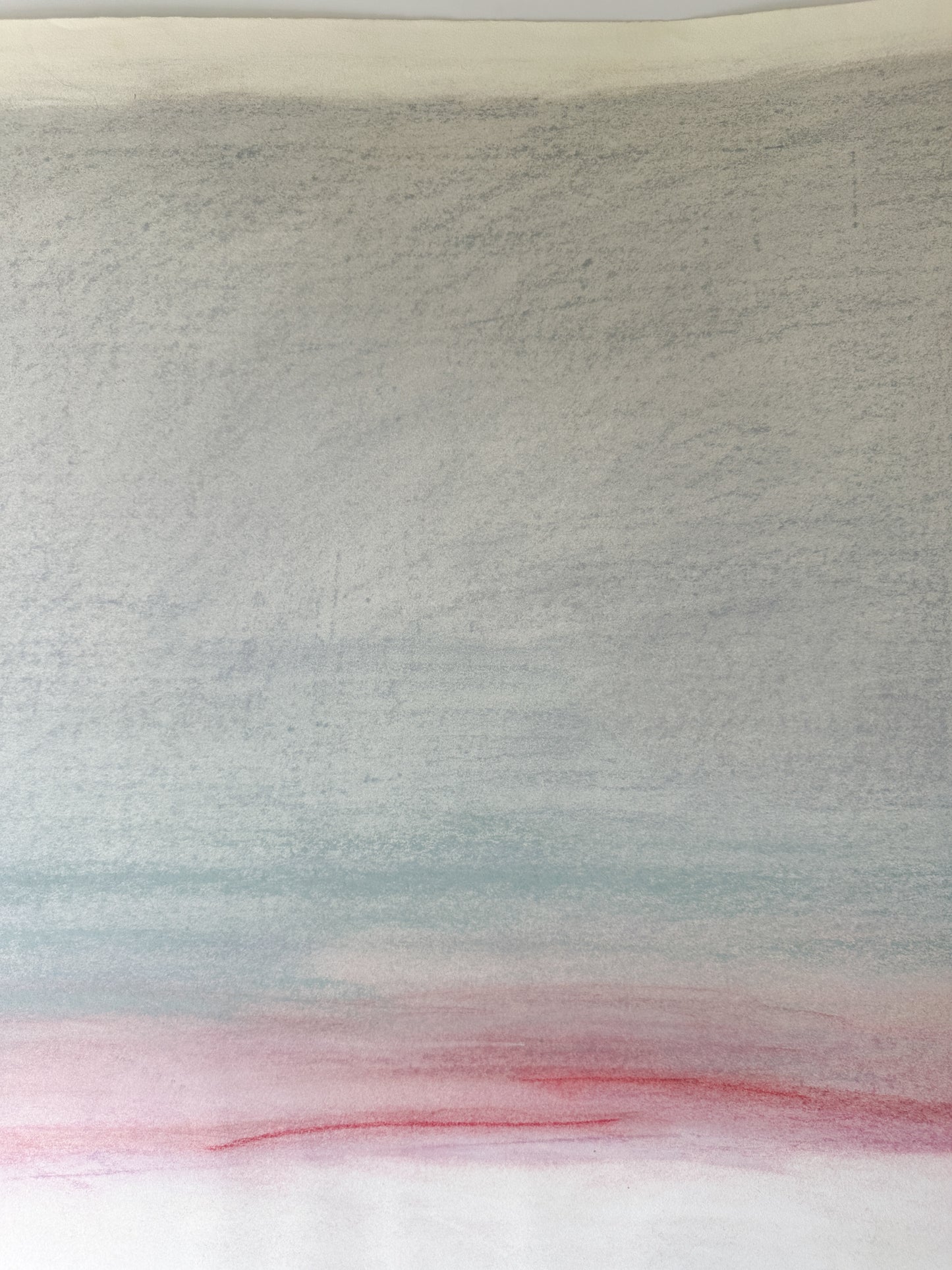 Light Gray, Blue, and Pink Sky - Abstract Pastel by Jane Matteson (40"W x 26"H)