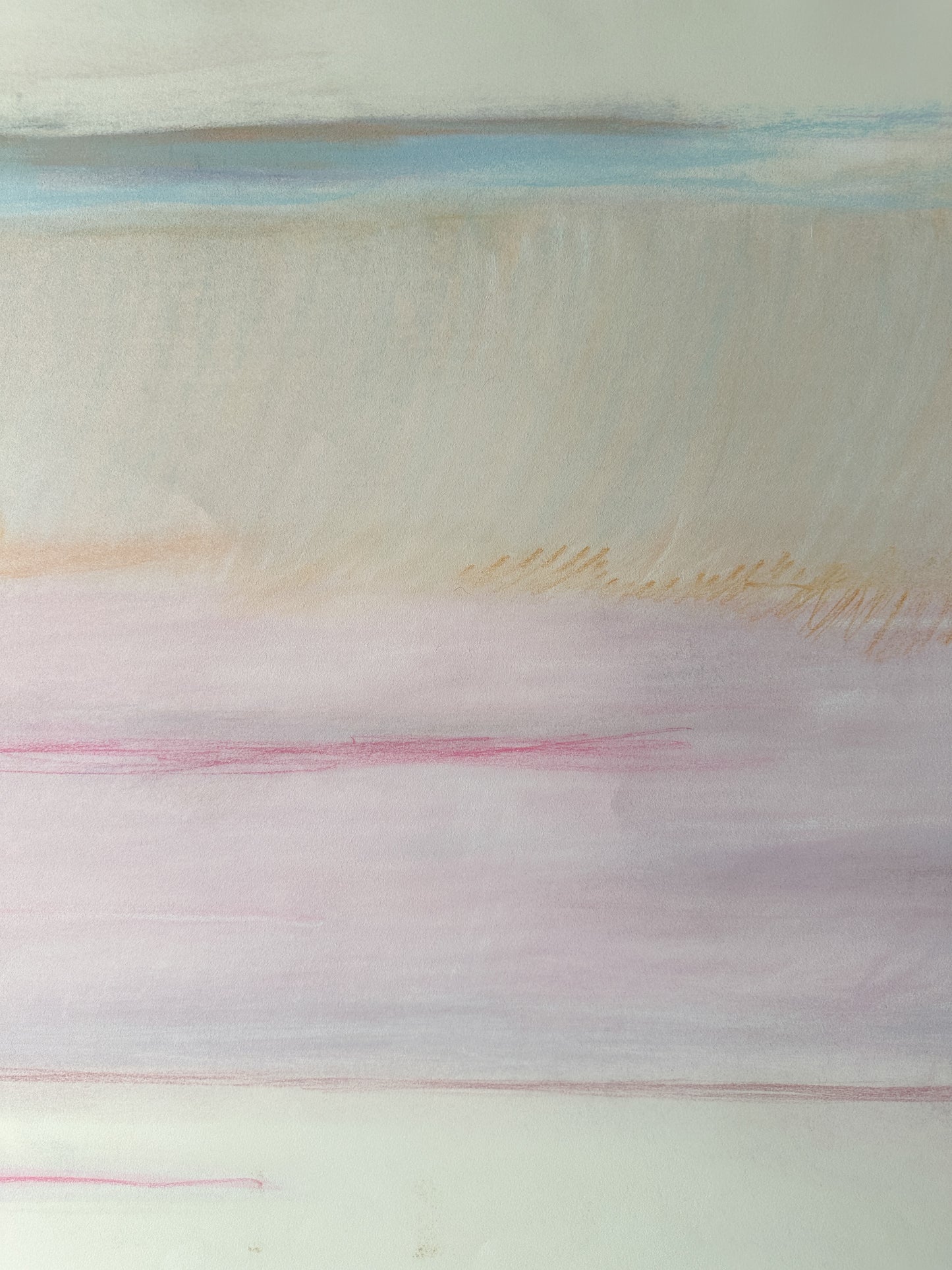 Pink and Orange Abstract Sky - Pastel by Jane Matteson (40"W x 26"H)