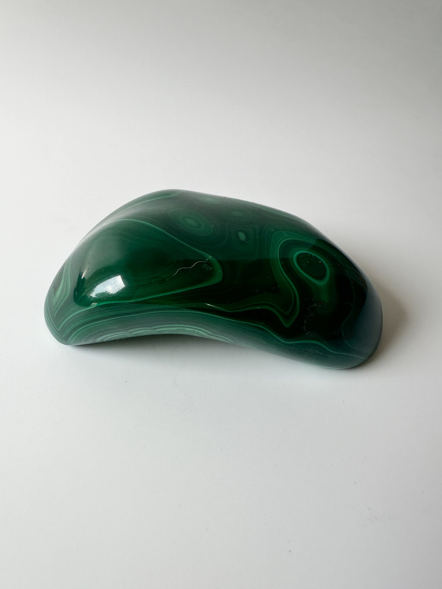 Polished Genuine Malachite Decorative Object (4.3"L x 3.875"W x 1.5"H)