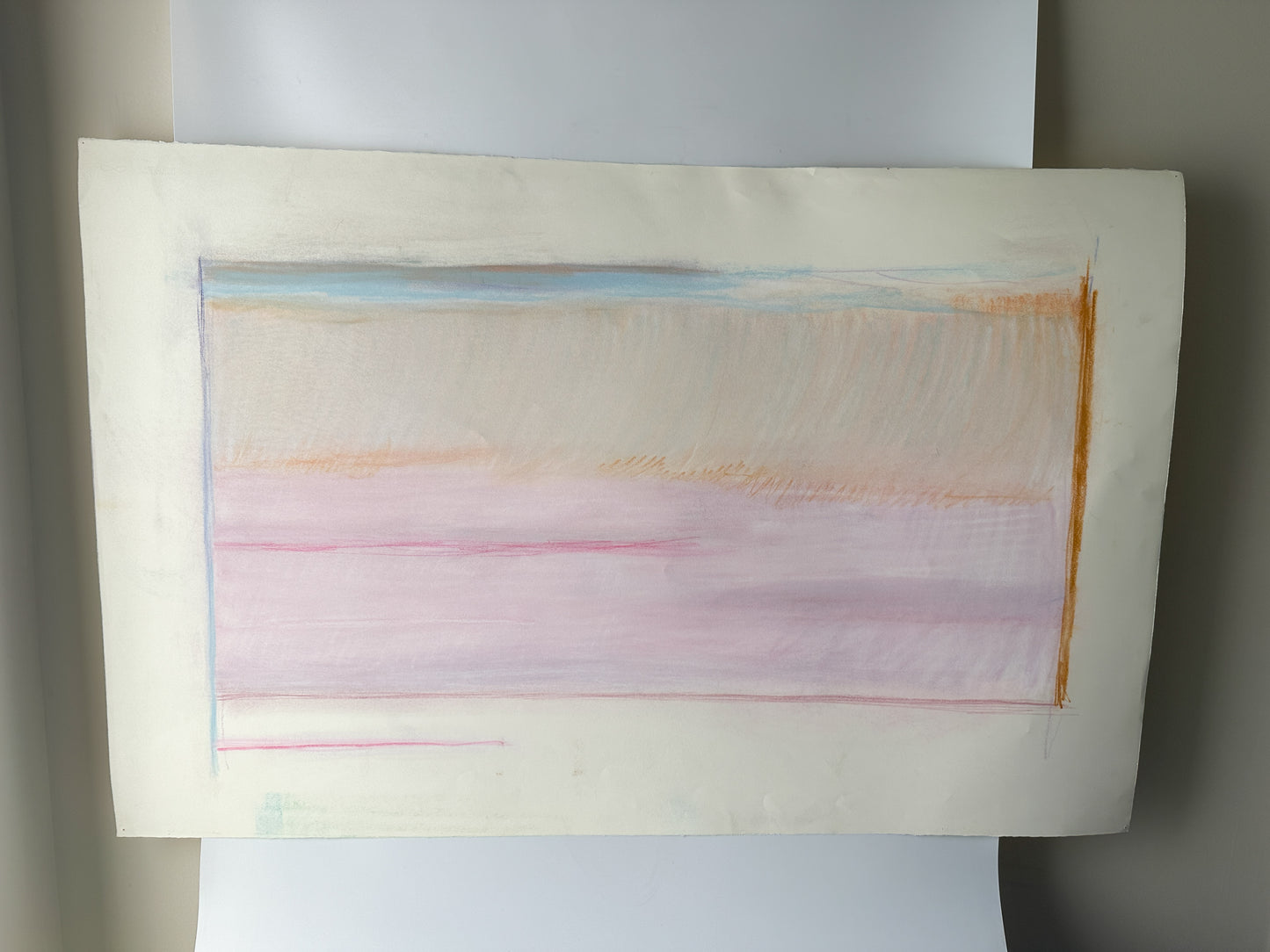 Pink and Orange Abstract Sky - Pastel by Jane Matteson (40"W x 26"H)