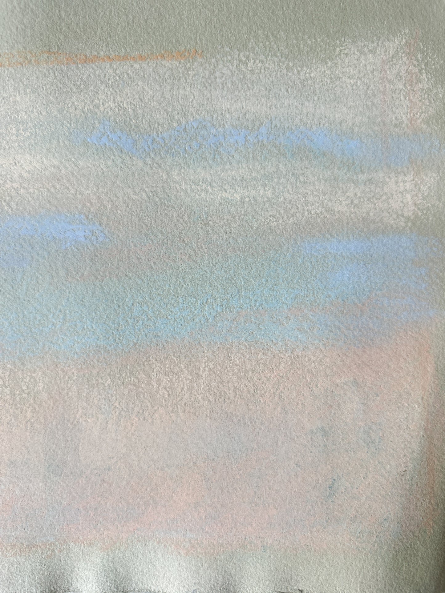 Peach Deeam Abstract Sky - Pastel by Jane Matteson (31"W x 10.5"H)