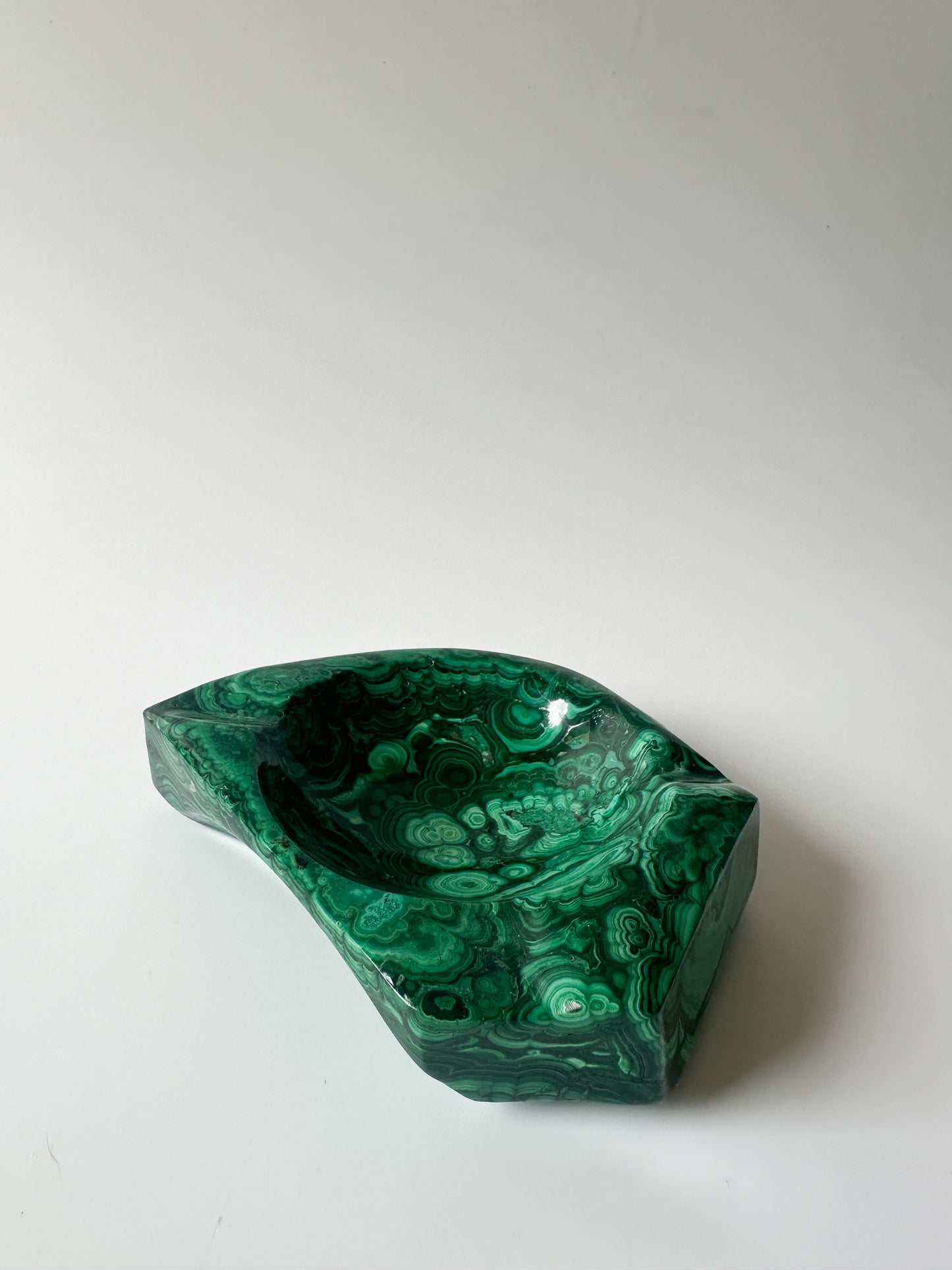 Polished Genuine Malachite Ashtray Trinket Dish (4.25"L x 3.5"W x 1"H)