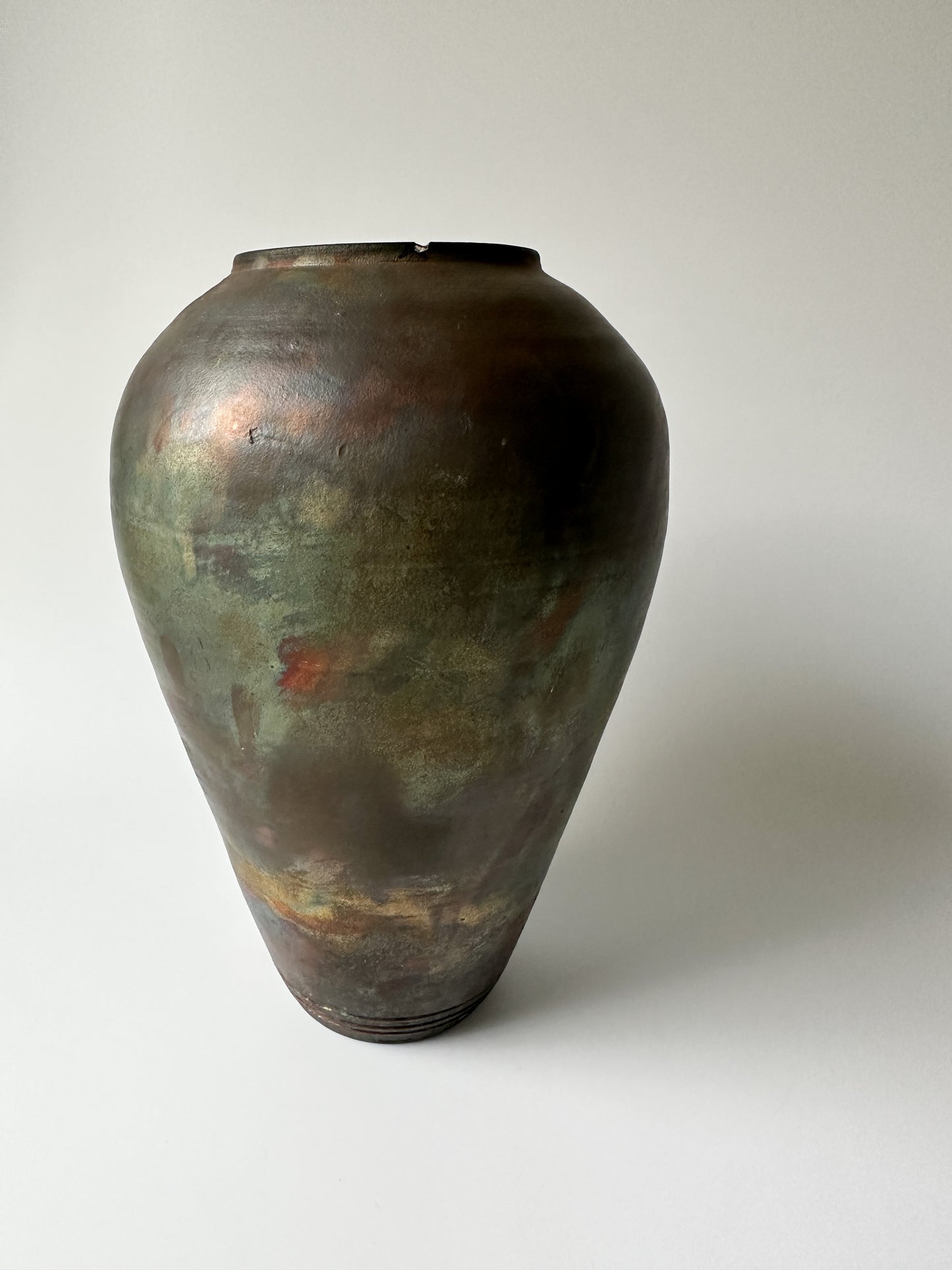 Vintage Raku Pottery Vase by Joyce E. Furney (Signed)