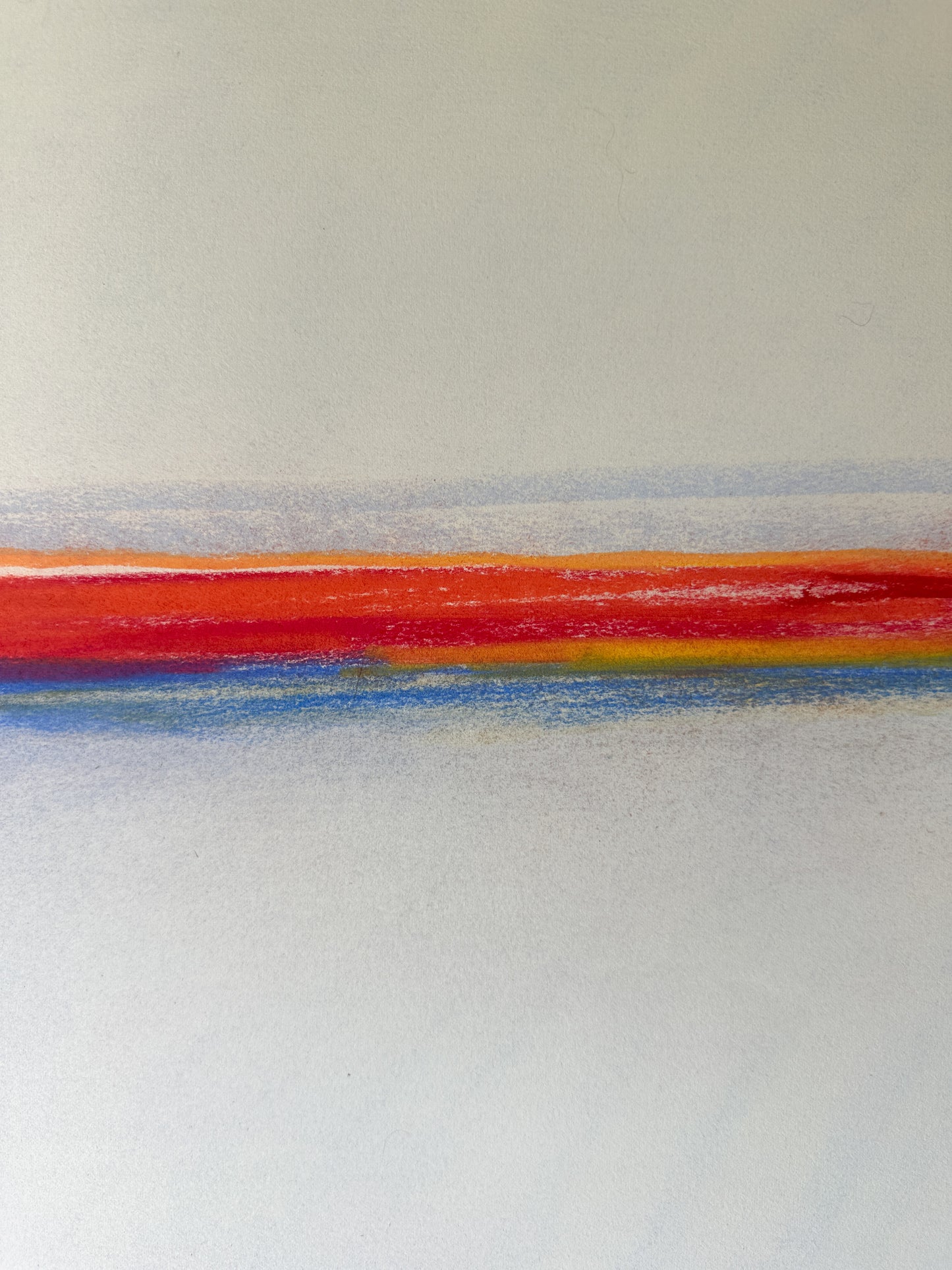 Bright Red Horizon - Pastel by Jane Matteson (40"W x 26"H)