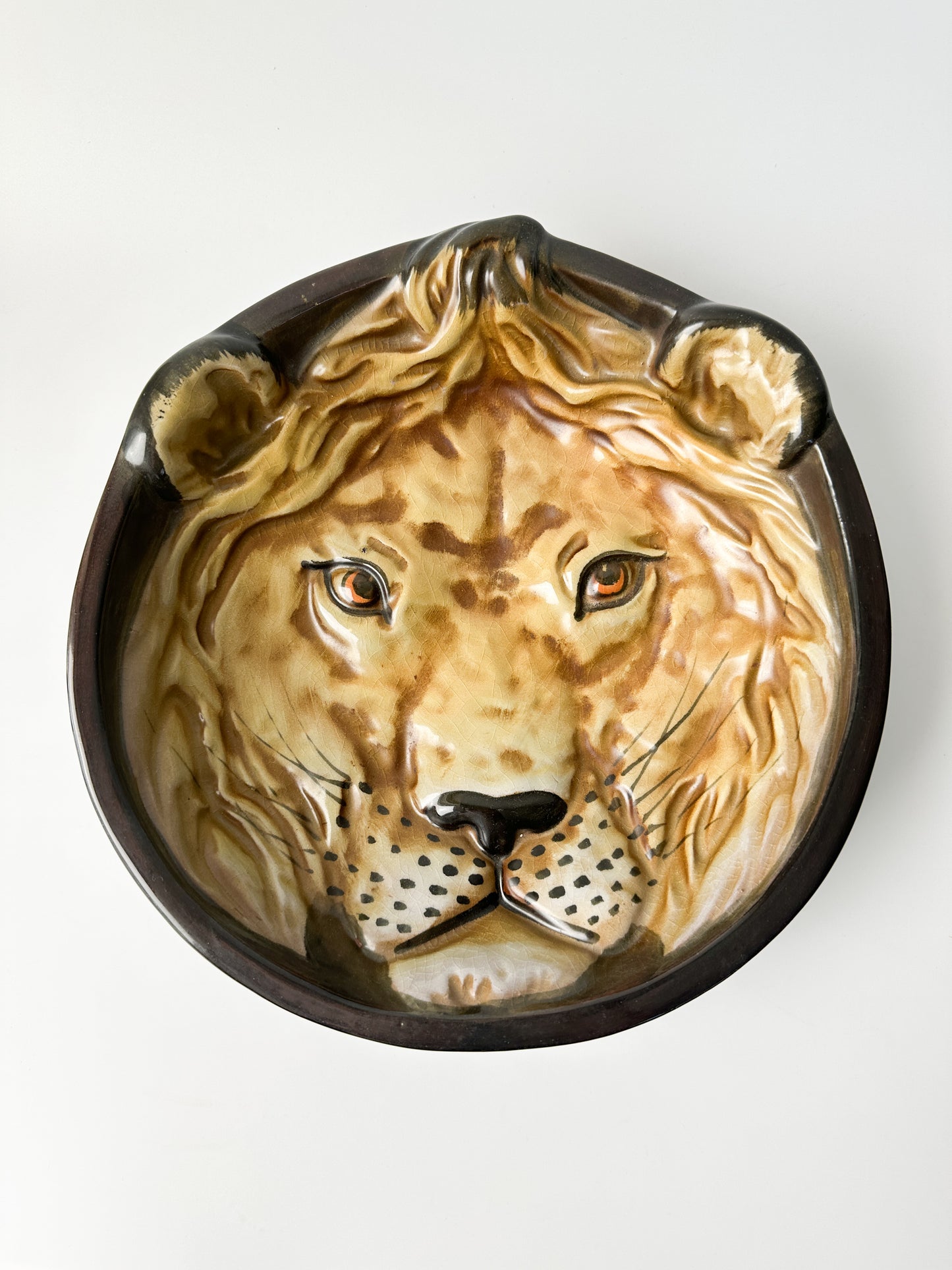 Vintage Italian Terracotta Lion Bowl (10")