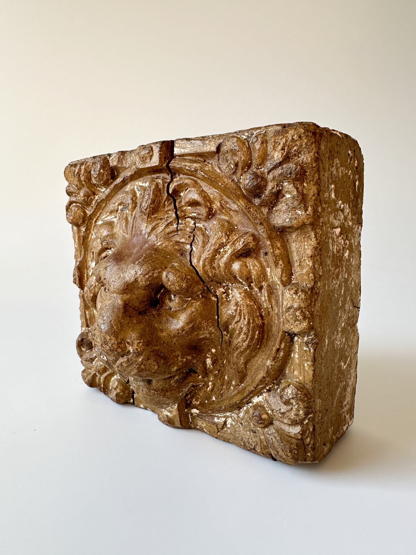 Lion Head Brick Carving by Sculptor Gary Ross