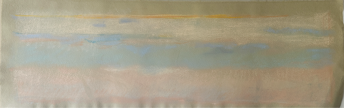 Peach Deeam Abstract Sky - Pastel by Jane Matteson (31"W x 10.5"H)