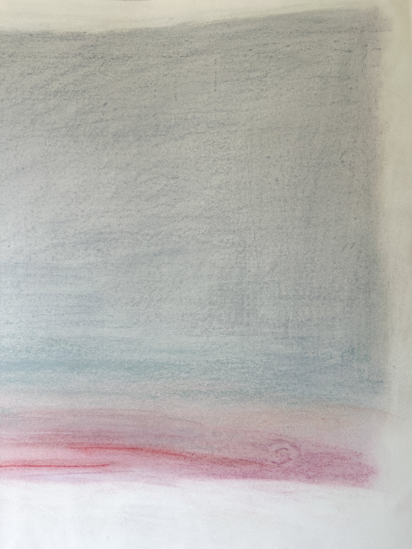 Light Gray, Blue, and Pink Sky - Abstract Pastel by Jane Matteson (40"W x 26"H)