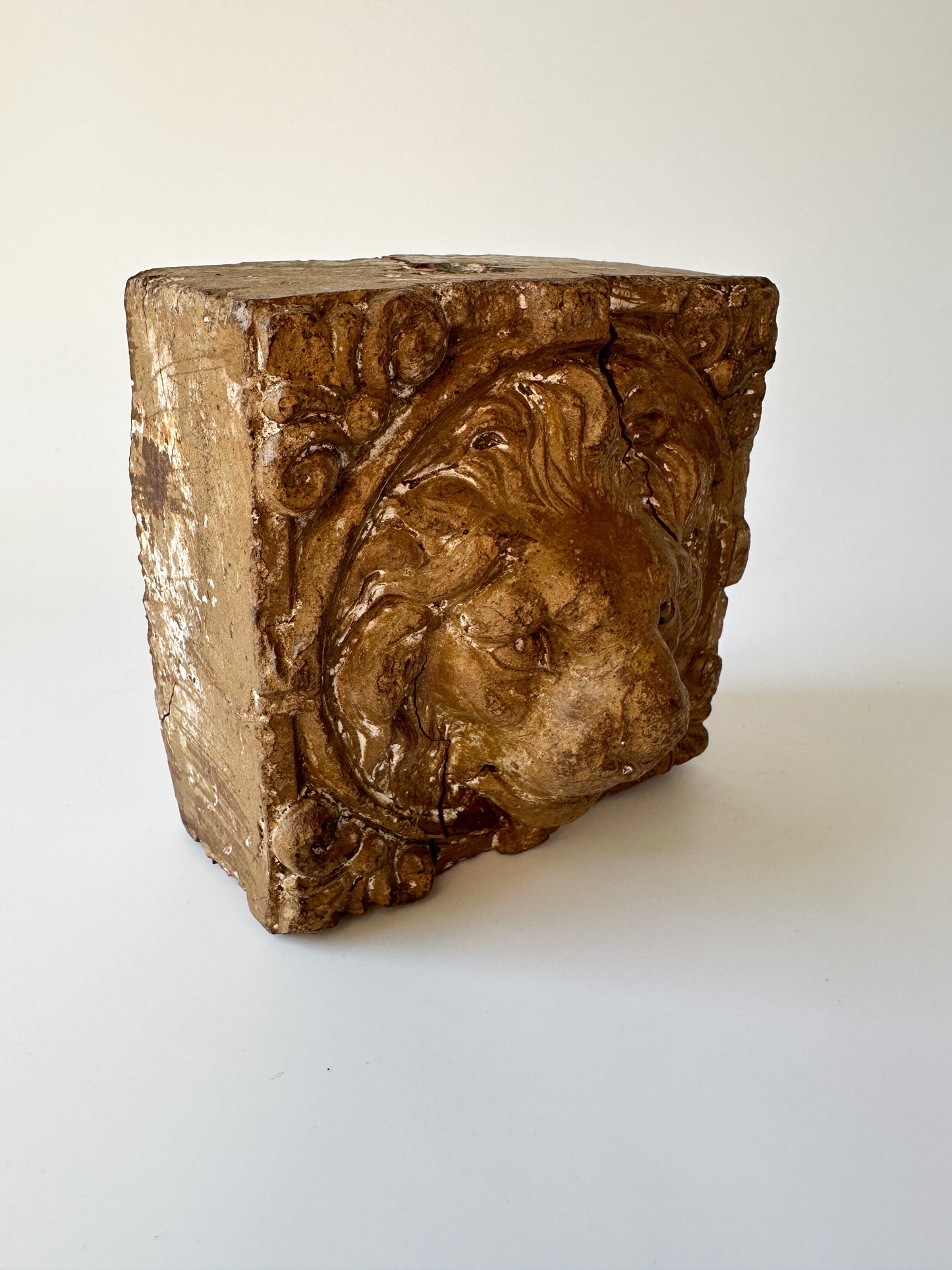 Lion Head Brick Carving by Sculptor Gary Ross