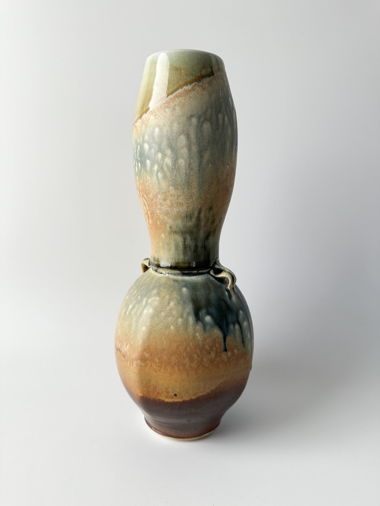 Tall Pottery Vase Vessel (signed)