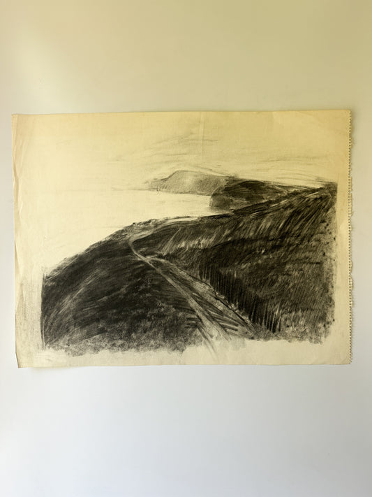 Black Pastel Sealight Landscape by Jane Matteson (23.5"W x 18"H)