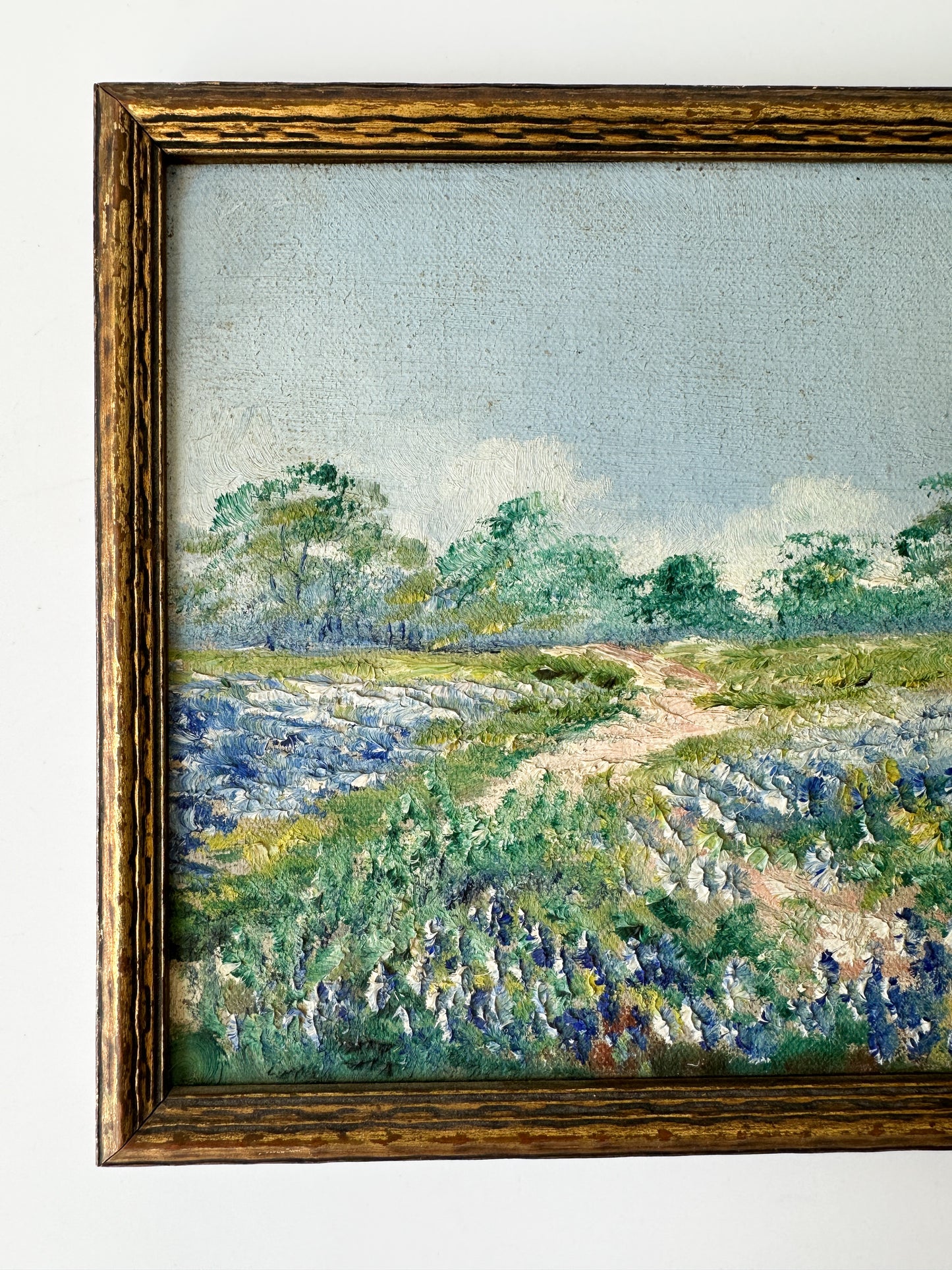 Small Vintage Oil Painting - Field of Flowers (signed)