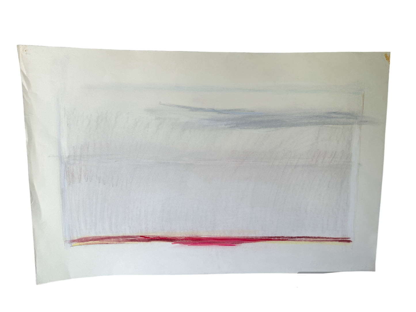 Large Red and Light Blue Abstract - Pastel by Jane Matteson (40"W x 26"H)