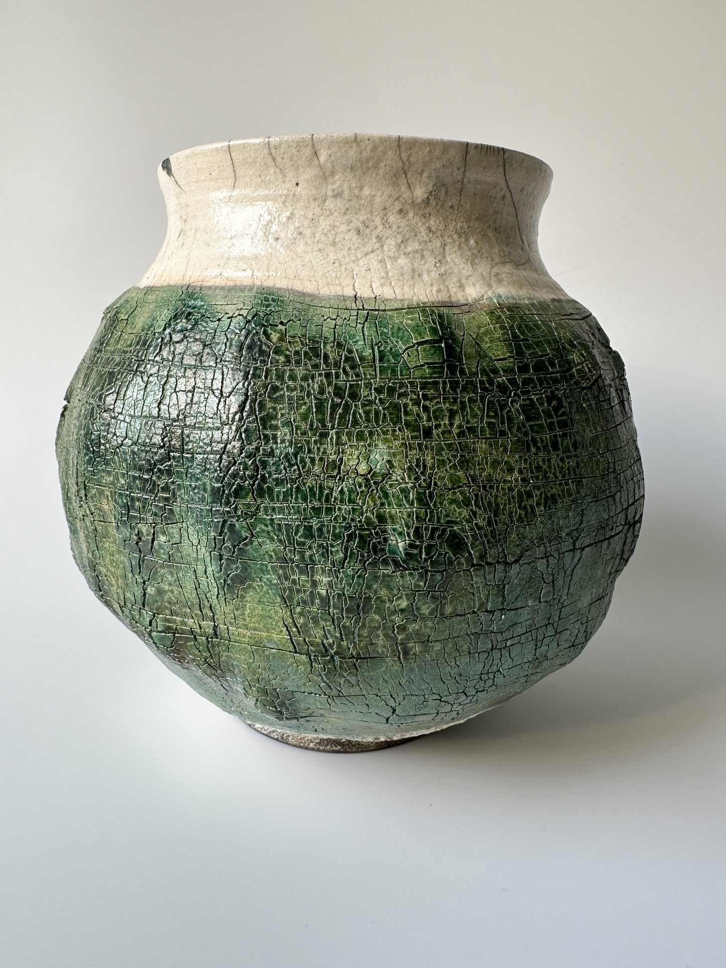 Raku Pottery Vase Signed by Virginia Artist Heidi Schramm