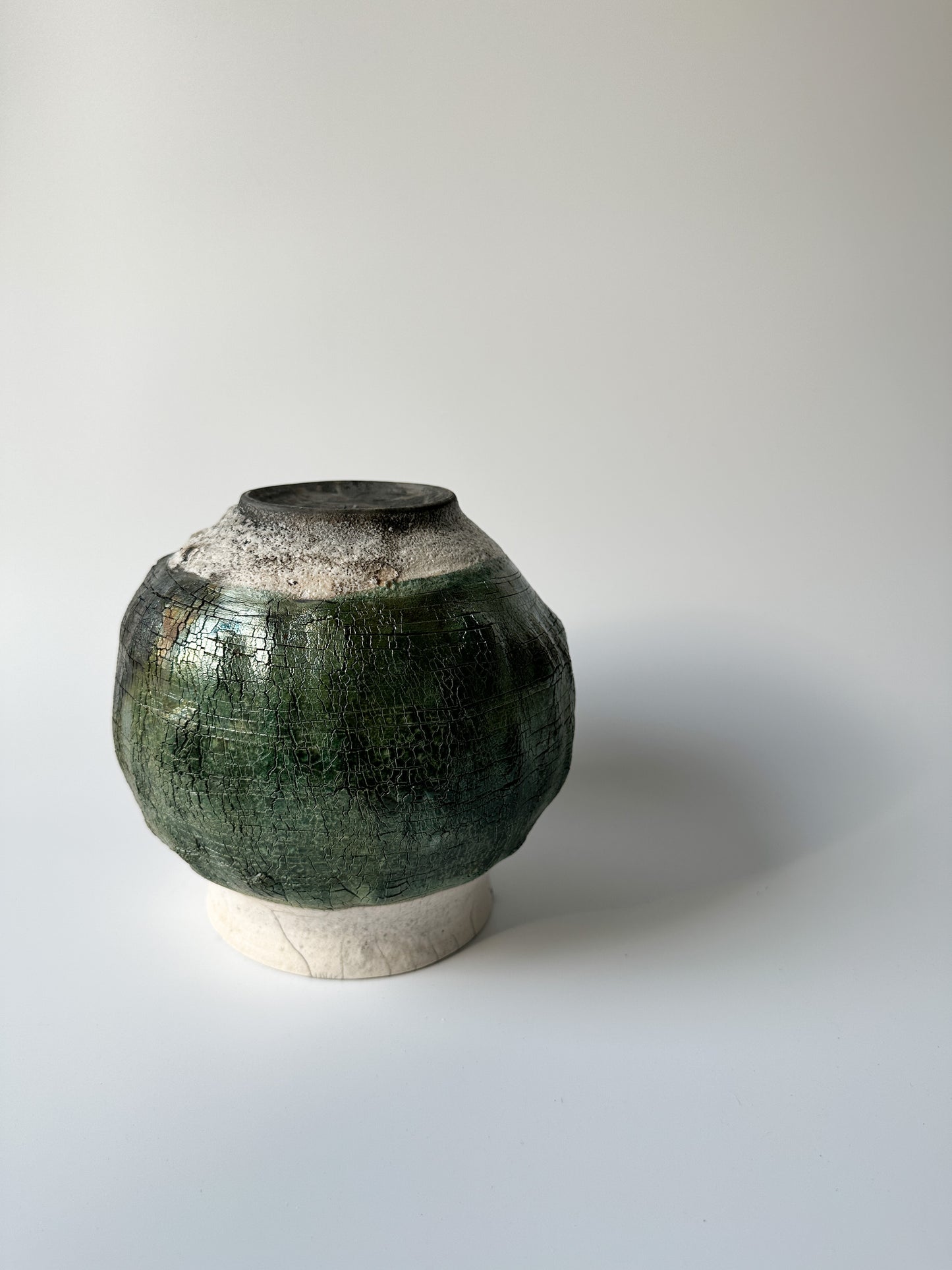 Raku Pottery Vase Signed by Virginia Artist Heidi Schramm